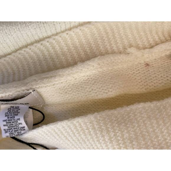 Modena Soft Knit V-Neck Open Side Kimono Poncho Sweater One Size Cream NWT - Picture 6 of 7